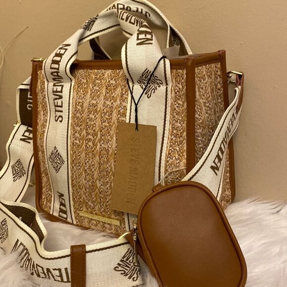 NWT Steve Madden (Bwebber)Satchel/Crossbody/Canvas Viral Tiktok Bag - Tweed - Picture 5 of 14